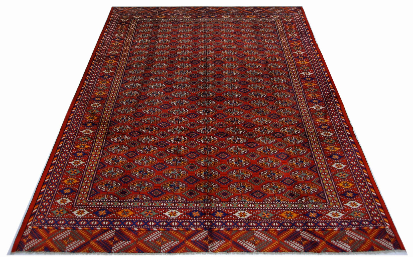 Handmade Afghan Turkmen Tekke Rug | 364 x 266 cm | 11'11" x 8'9" - Najaf Rugs & Textile