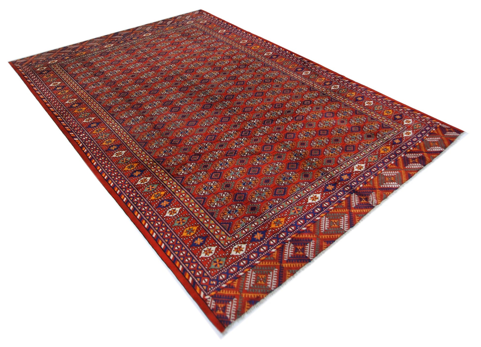 Handmade Afghan Turkmen Tekke Rug | 364 x 266 cm | 11'11" x 8'9" - Najaf Rugs & Textile