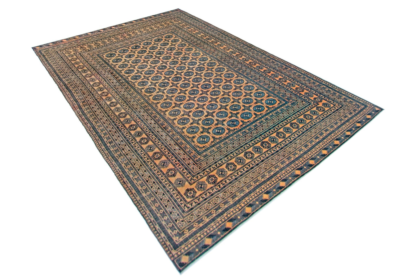 Handmade Afghan Turkmen Tekke Rug | 382 x 283 cm | 12'6" x 9'3" - Najaf Rugs & Textile