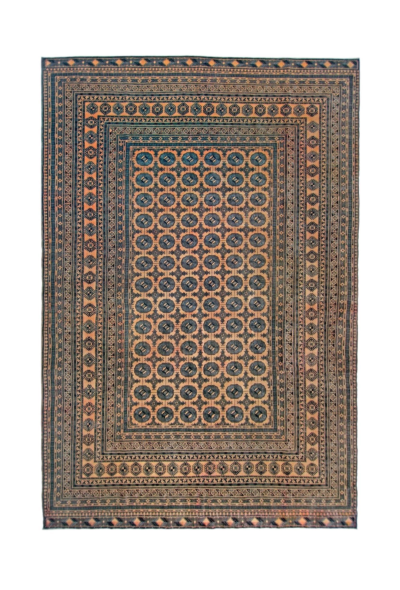 Handmade Afghan Turkmen Tekke Rug | 382 x 283 cm | 12'6" x 9'3" - Najaf Rugs & Textile