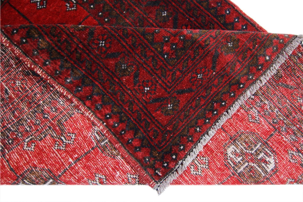 Handmade Afghan Vintage Turkmen Rug | 118 x 81 cm | 3'10" x 2'8" - Najaf Rugs & Textile