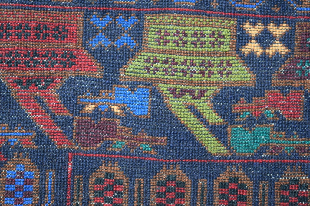 Handmade Afghan War Rug | 215 x 117 cm | 7'1" x 3'10" - Najaf Rugs & Textile