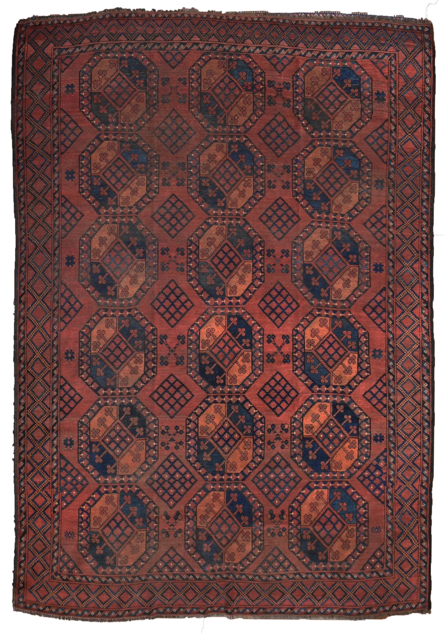 Handmade Antique Afghan Elephant's Foot Rug | 284 x 247 cm