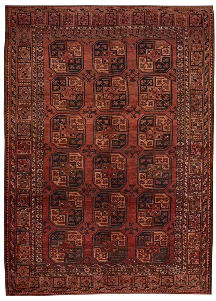 Handmade Antique Afghan Elephant's Foot Rug | 296 x 224 cm - Najaf Rugs & Textile