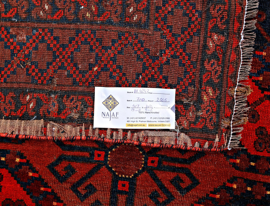 Handmade Antique Afghan Elephant's Foot Rug | 417 x 286 cm | 13'8" x 9'6" - Najaf Rugs & Textile