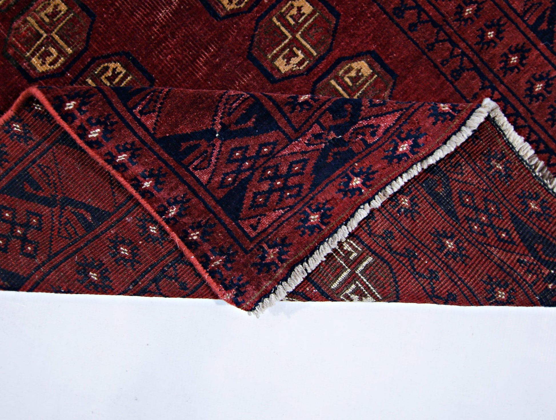 Handmade Antique Afghan Turkmen Rug | 145 x 101 cm | 4'9" x 3'3" - Najaf Rugs & Textile