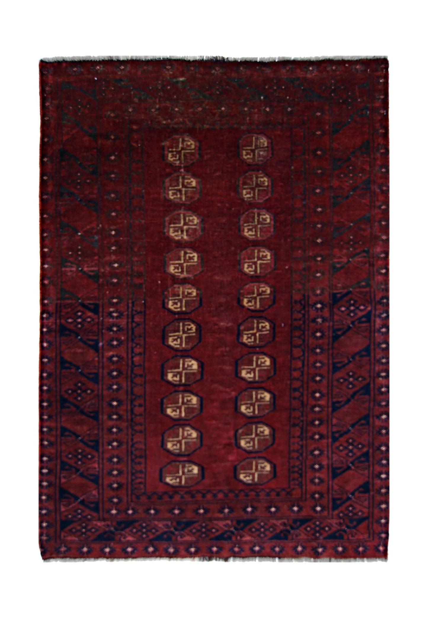 Handmade Antique Afghan Turkmen Rug | 145 x 101 cm | 4'9" x 3'3" - Najaf Rugs & Textile