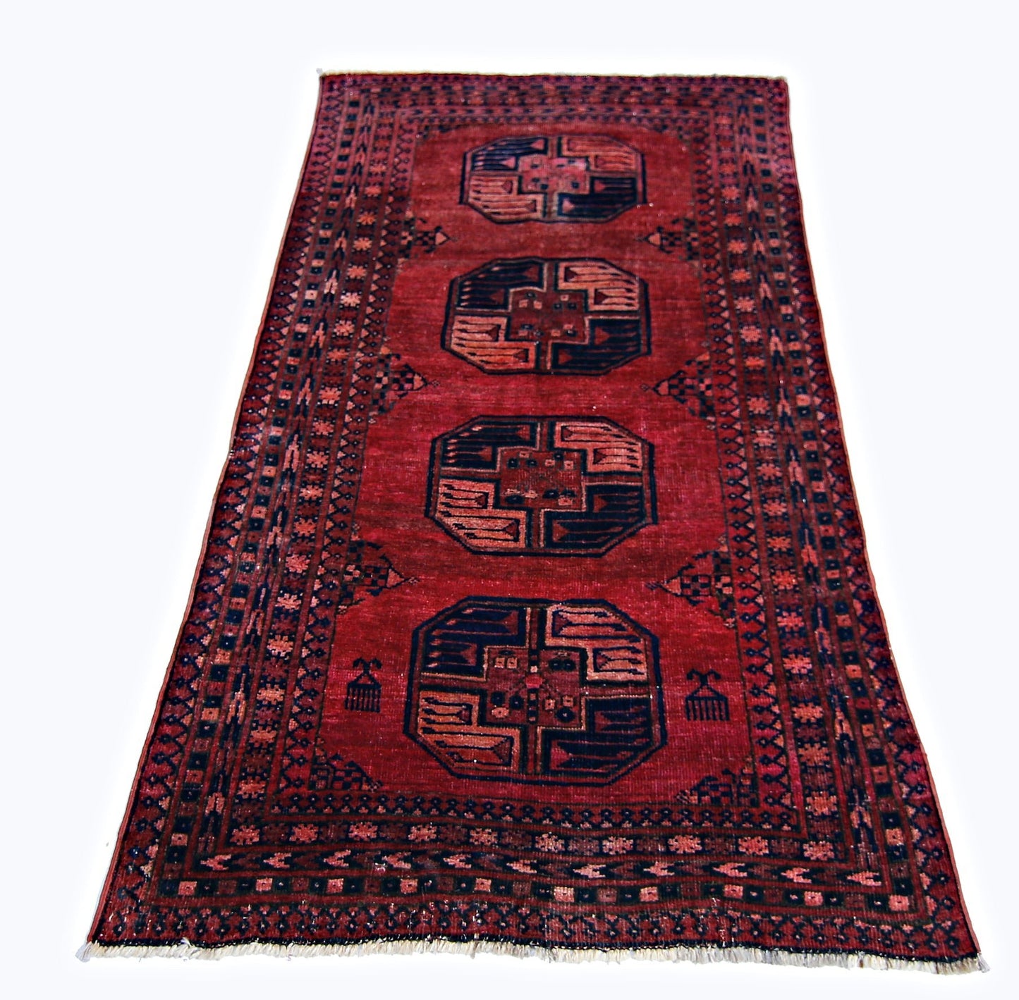 Handmade Antique Afghan Turkmen Rug | 173 x 98 cm | 5'8" x 3'2" - Najaf Rugs & Textile