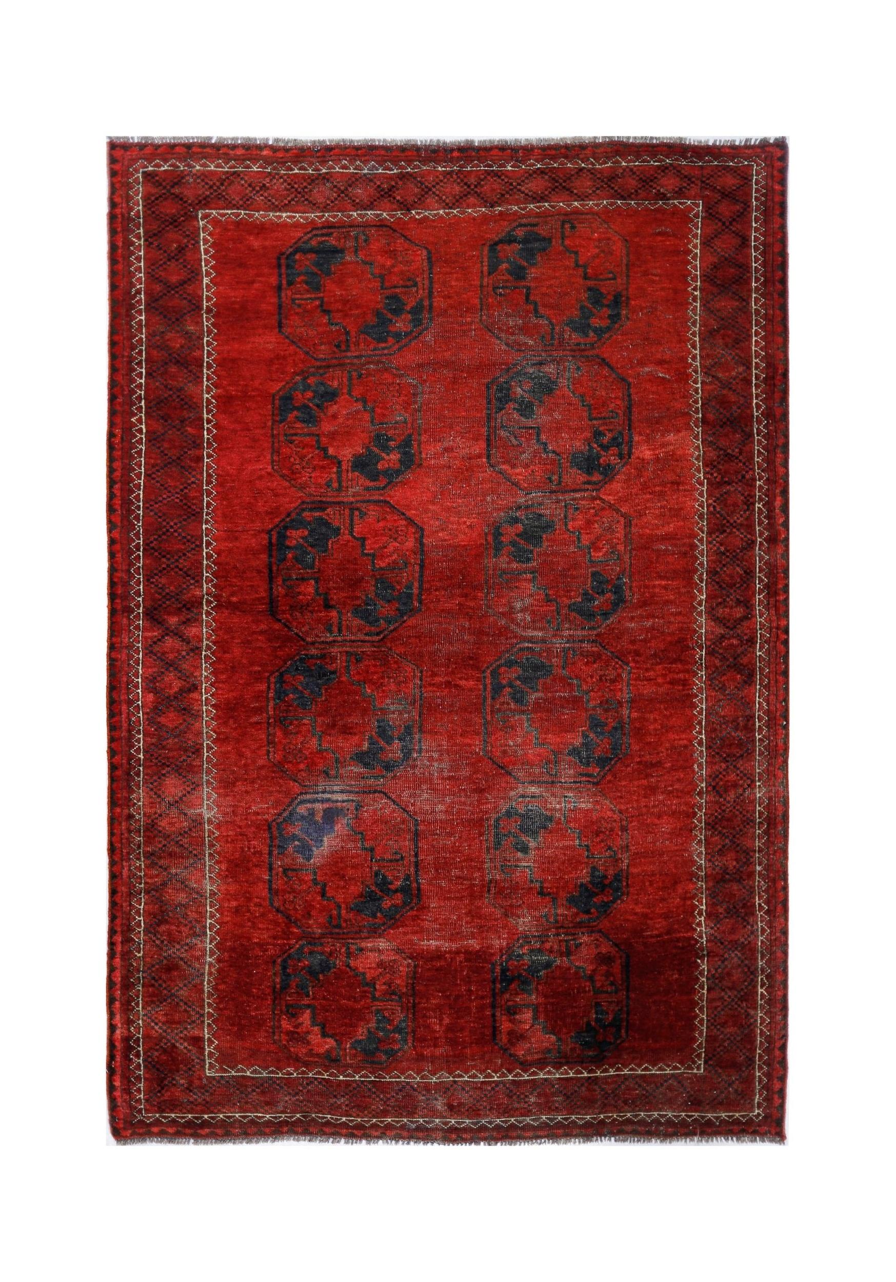 Handmade Antique Afghan Turkmen Rug | 200 x 134 cm | 6'7" x 4'5" - Najaf Rugs & Textile