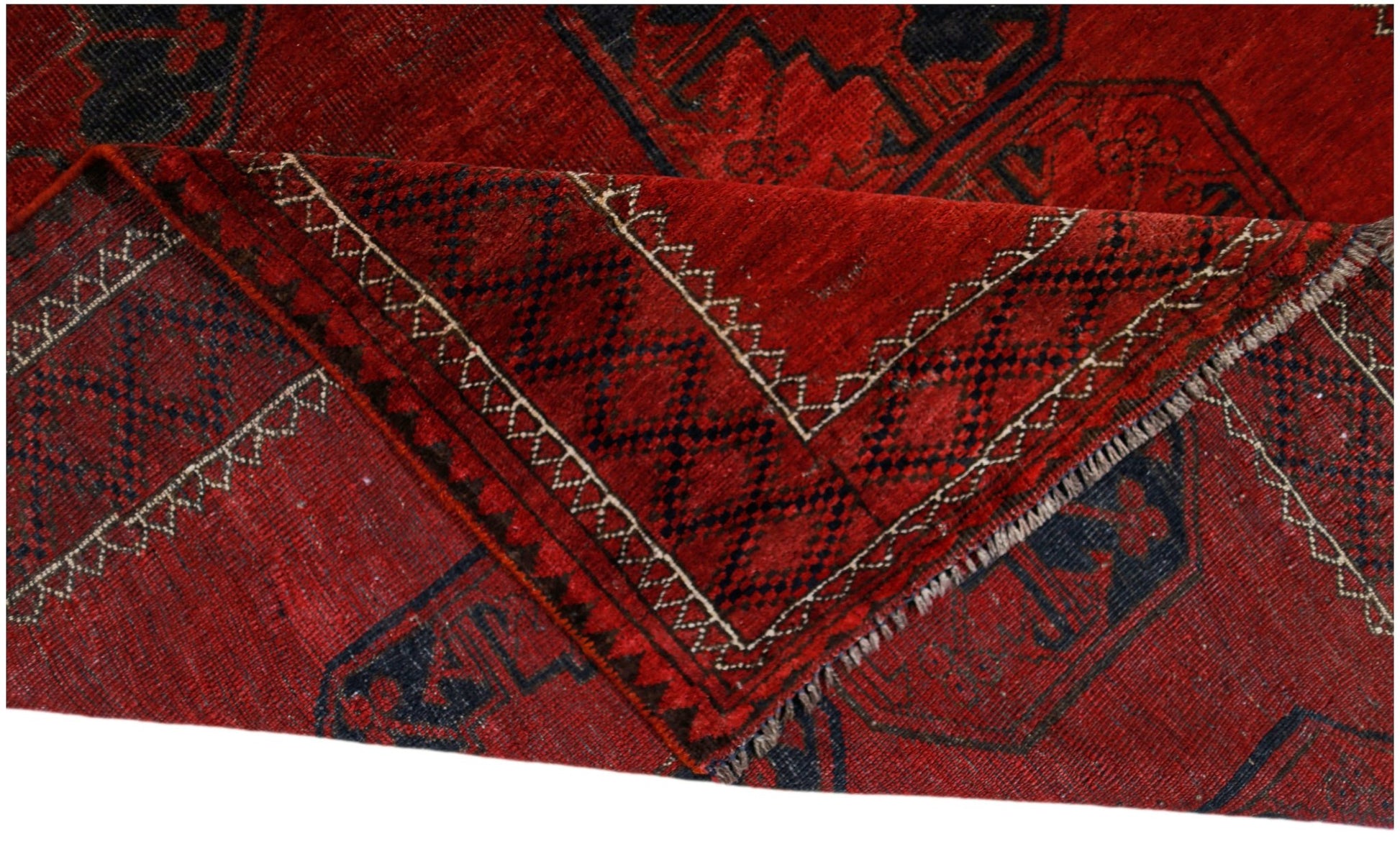 Handmade Antique Afghan Turkmen Rug | 200 x 134 cm | 6'7" x 4'5" - Najaf Rugs & Textile