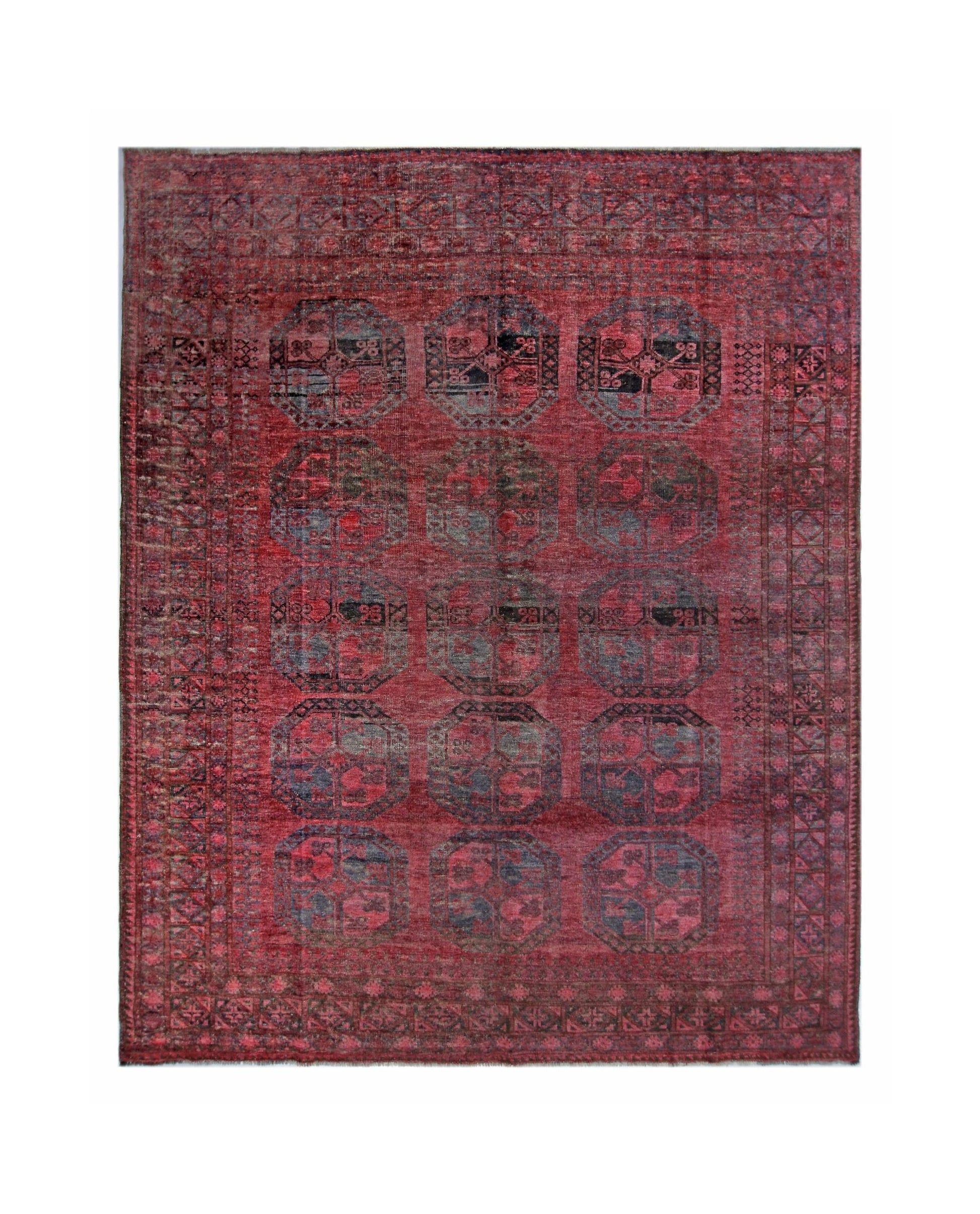 Handmade Antique Afghan Turkmen Rug | 294 x 251 cm | 9'8" x 8'3" - Najaf Rugs & Textile