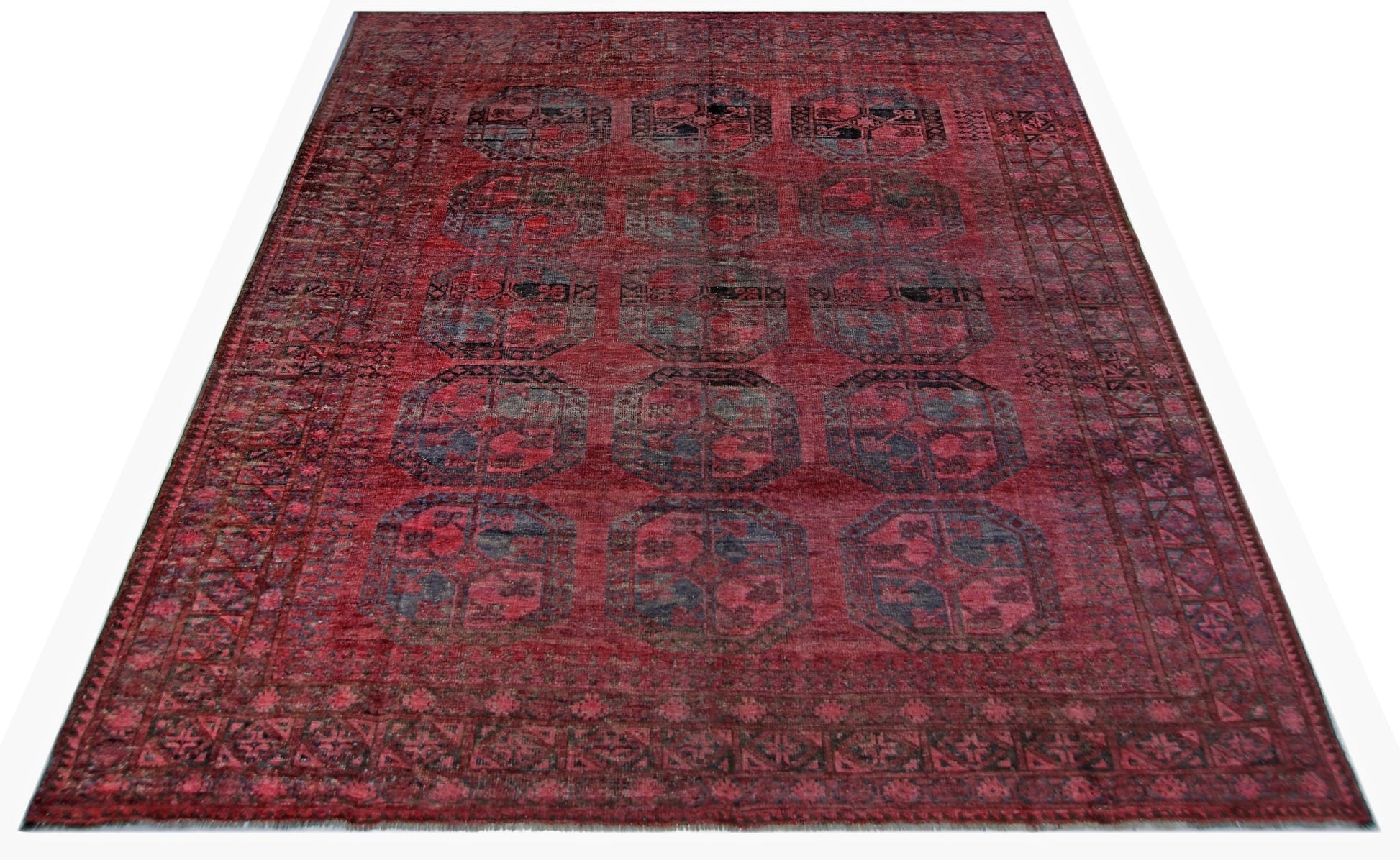 Handmade Antique Afghan Turkmen Rug | 294 x 251 cm | 9'8" x 8'3" - Najaf Rugs & Textile