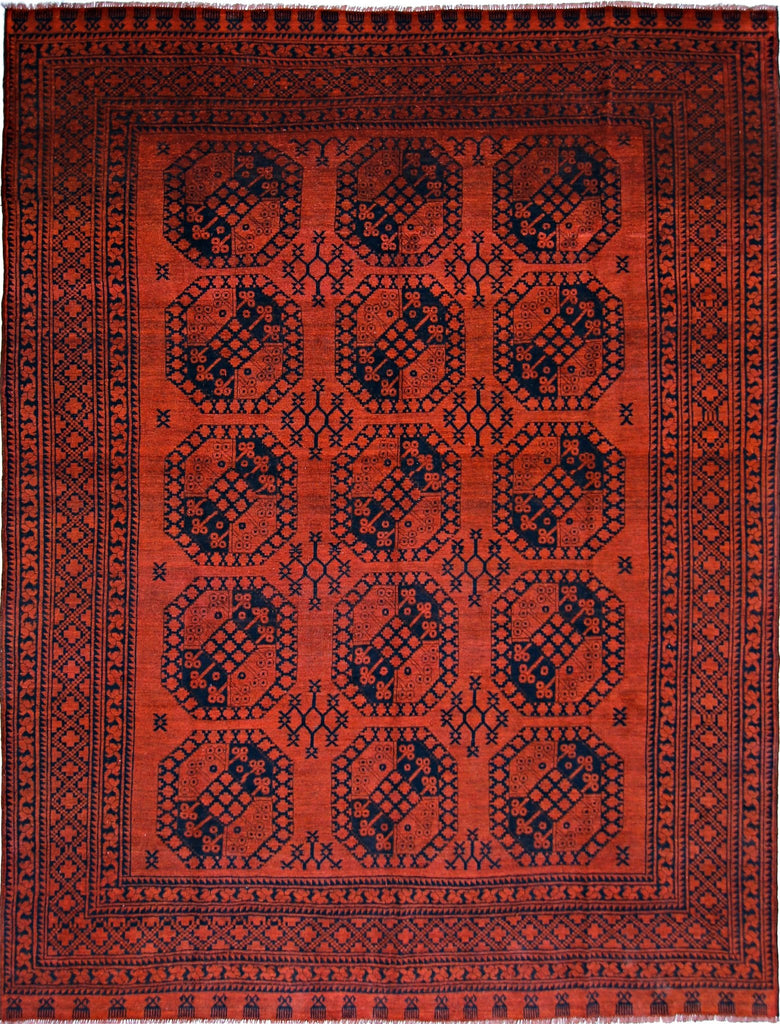 Handmade Antique Afghan Turkmen Rug | 307 x 262 cm | 10'1" x 8'7" - Najaf Rugs & Textile