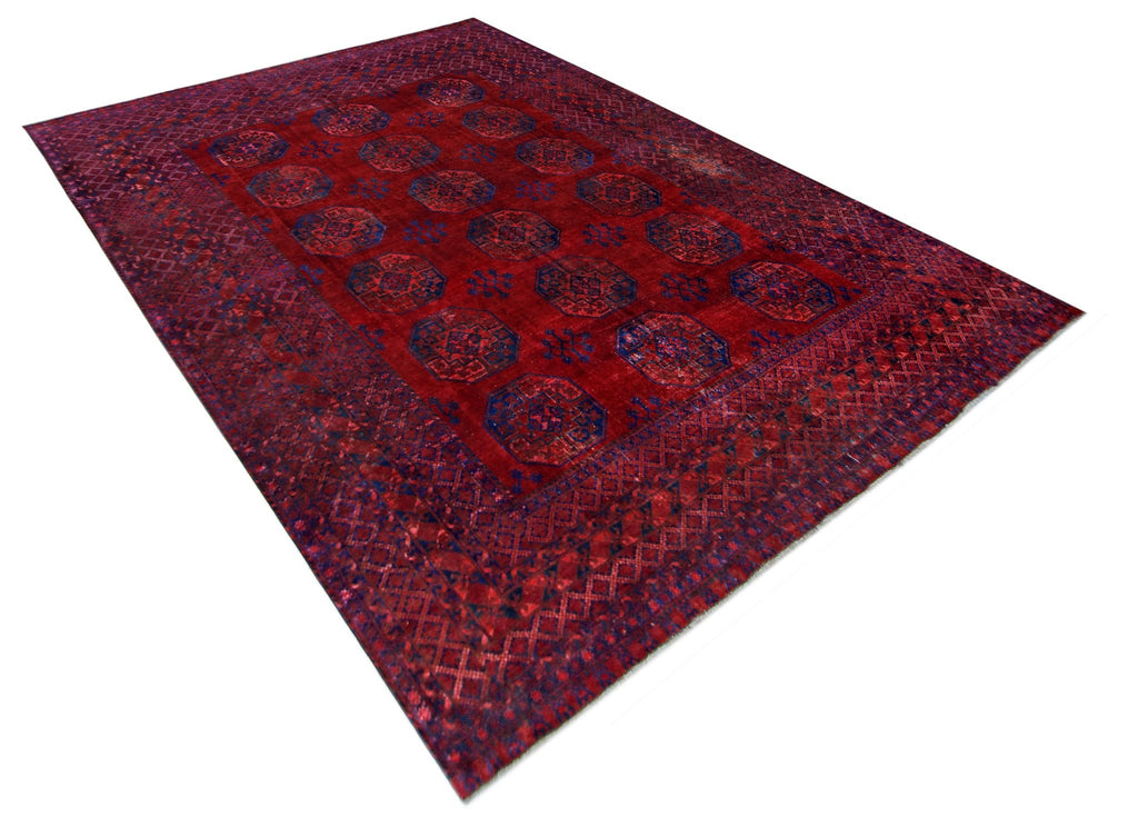 Handmade Antique Afghan Turkmen Rug | 345 x 291 cm | 11'4" x 9'6" - Najaf Rugs & Textile