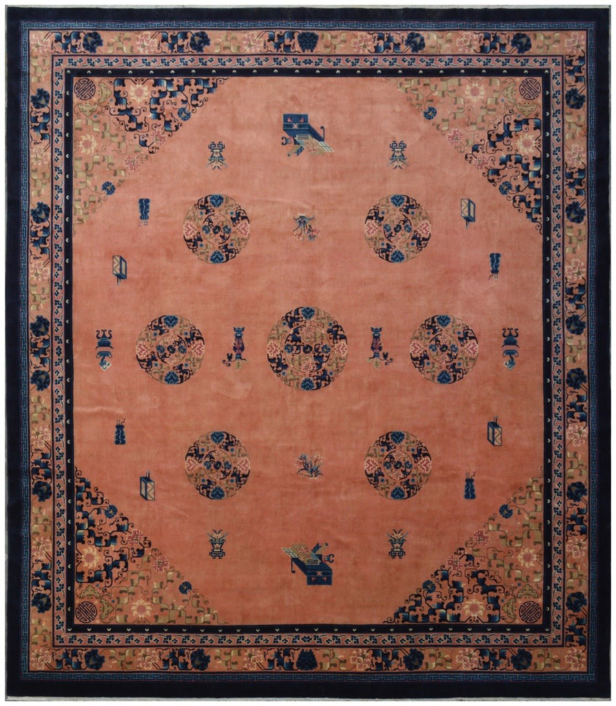 Handmade Antique Chinese Art Deco Rug | 410 x 369 cm - Najaf Rugs & Textile