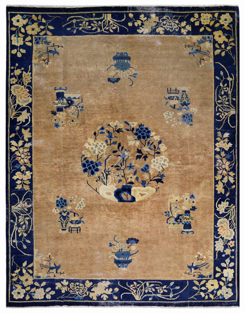 Handmade Antique Chinese Peking Rug | 236 x 181 cm | 7'9" x 5'11" - Najaf Rugs & Textile