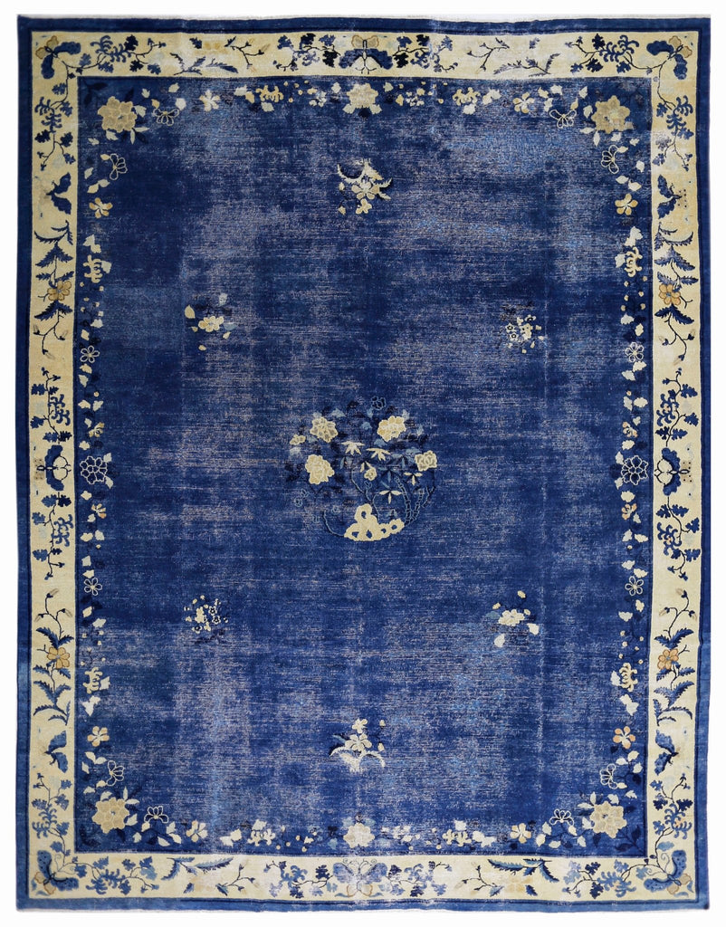 Handmade Antique Chinese Peking Rug | 343 x 266 cm | 11'3" x 8'9" - Najaf Rugs & Textile