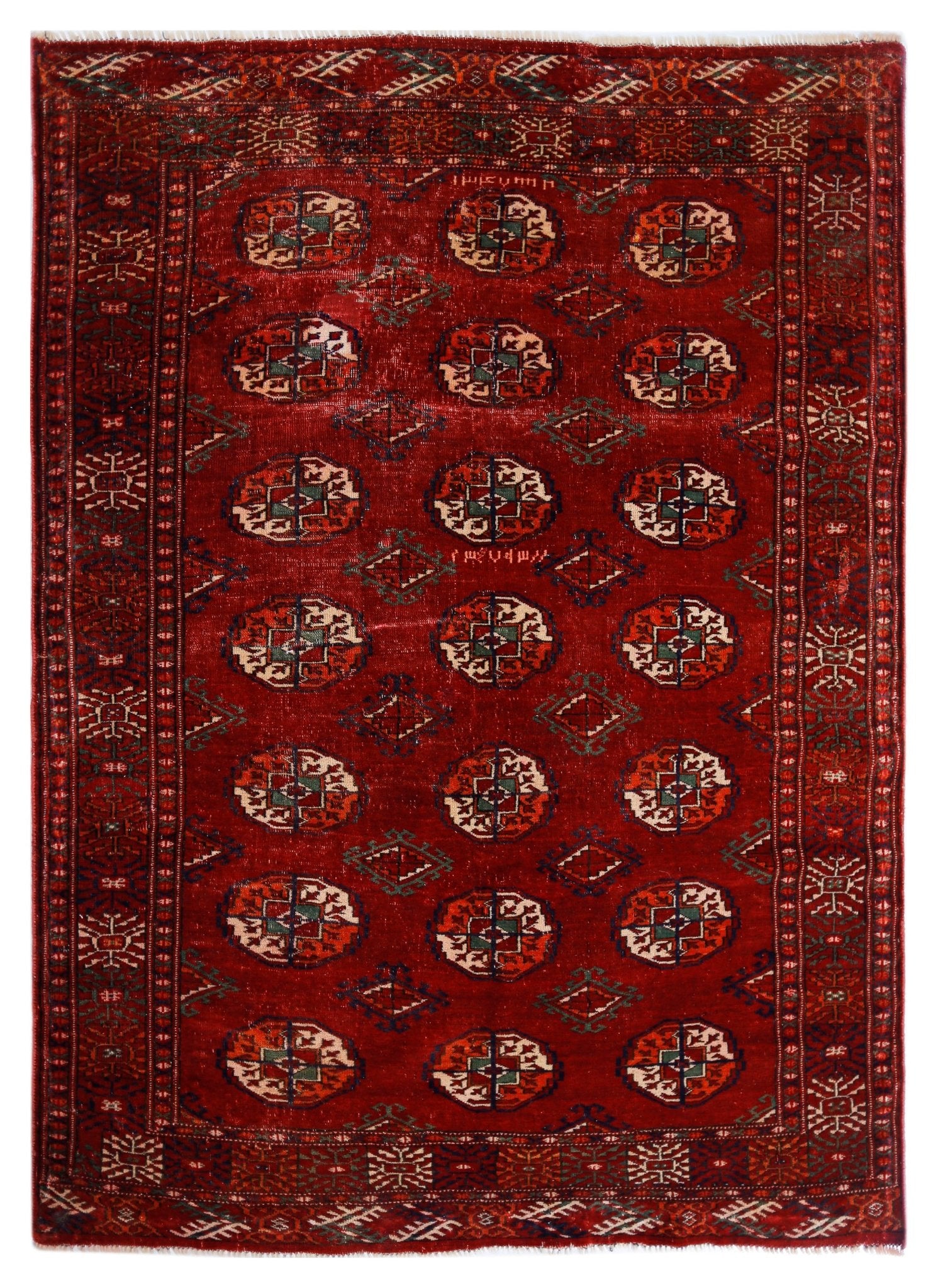 Handmade Antique Turkmen Tekke Rug