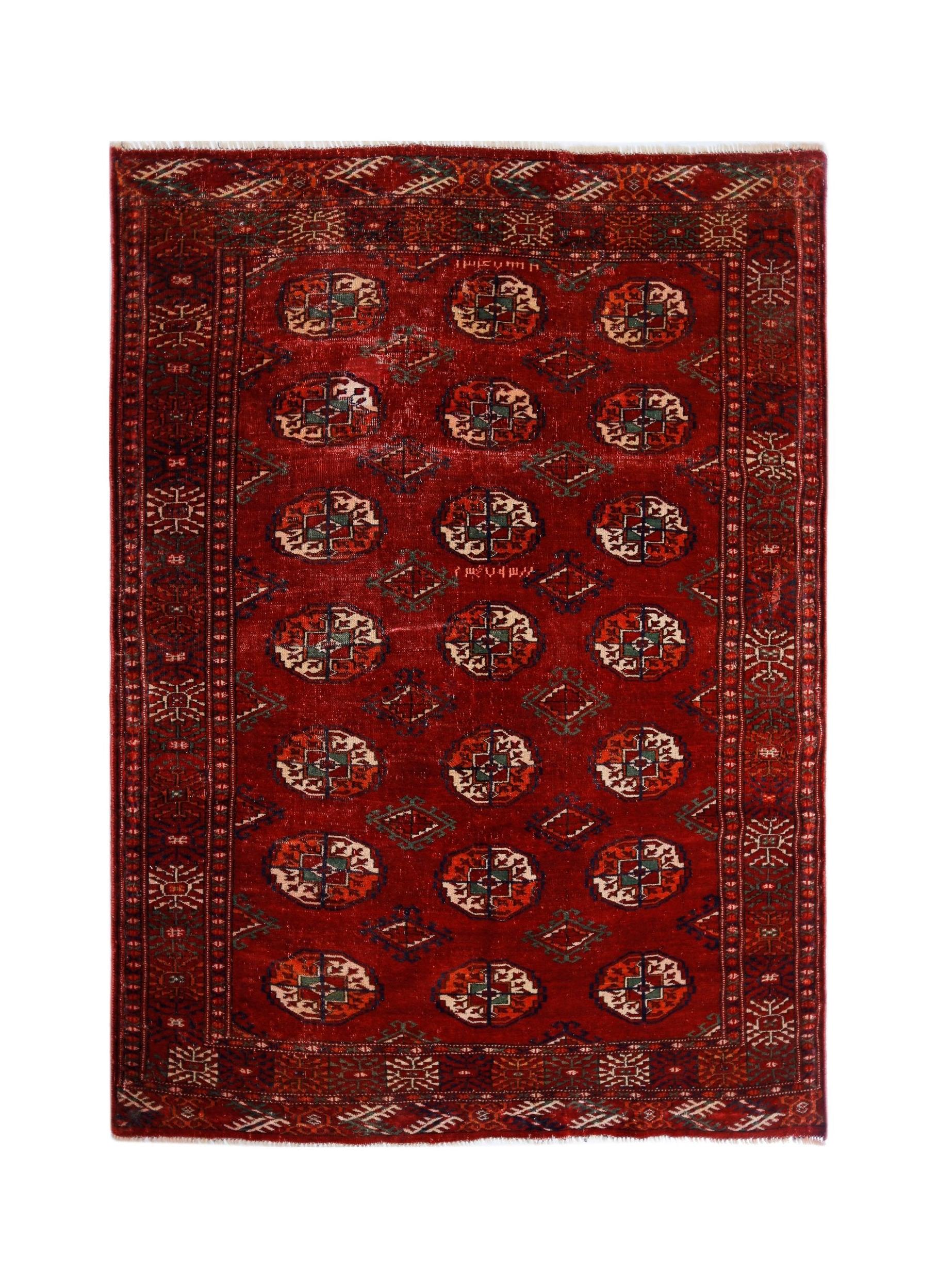 Handmade Antique Turkmen Tekke Rug | 177 x 127 cm | 5'10" x 4'2" - Najaf Rugs & Textile