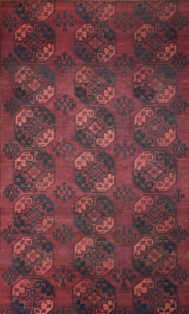 Handmade Antique Vegetable Dye Turkmen Rug | 349 x 256 cm | 11'4" x 8'4" - Najaf Rugs & Textile