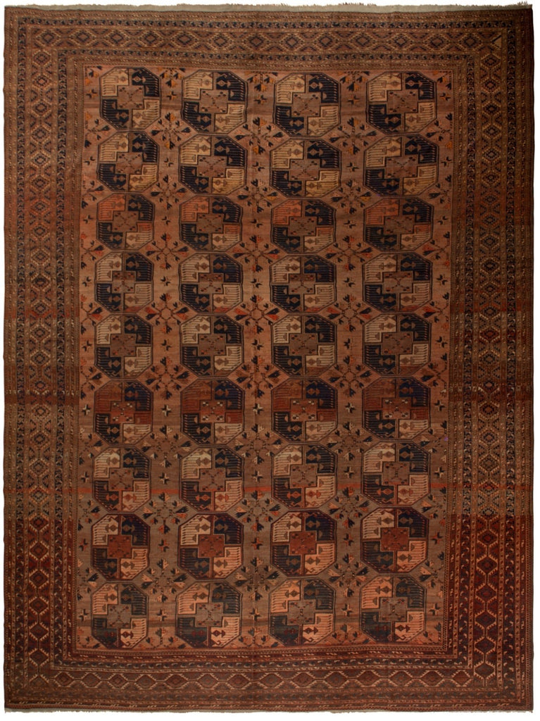 Handmade Antique Vegetable Dye Turkmen Rug | 494 x 370 cm - Najaf Rugs & Textile