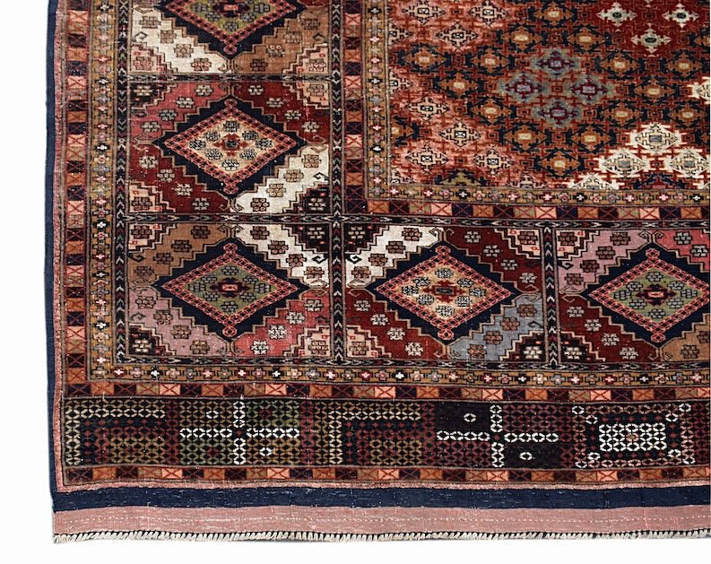 Handmade Fine Silk Afghan Bashiri Rug | 298 x 214 cm | 9'9" x 7' - Najaf Rugs & Textile