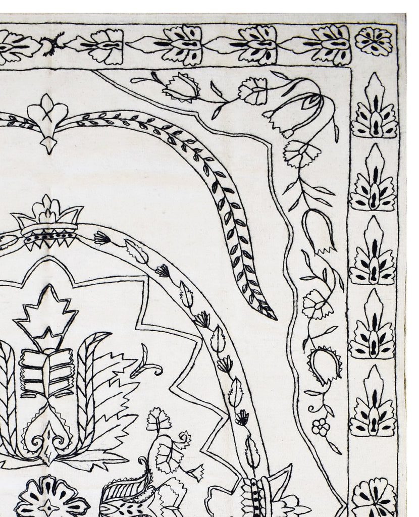 Handmade Hand Embroidered Kilim | 293 x 192 cm | 9'6" x 6'2" - Najaf Rugs & Textile