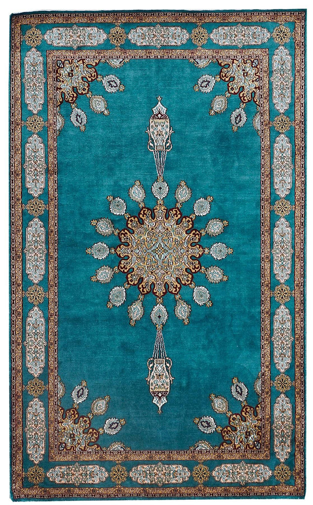 Handmade Kashmiri Silk Rug | 126 x 79 cm | 4'13" x 2'6" - Najaf Rugs & Textile