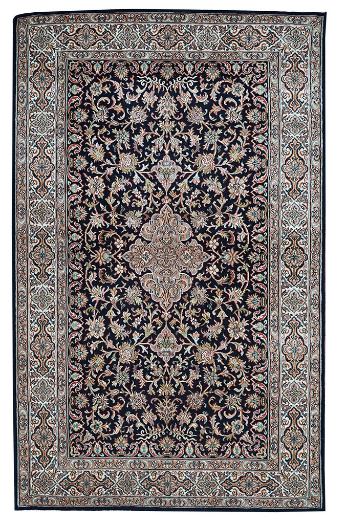 Handmade Kashmiri Silk Rug | 128 x 80 cm | 4'2" x 2'6" - Najaf Rugs & Textile