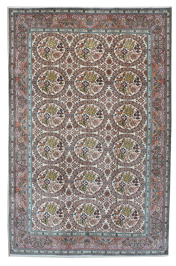 Handmade Kashmiri Silk Rug |187 x 128 cm - Najaf Rugs & Textile