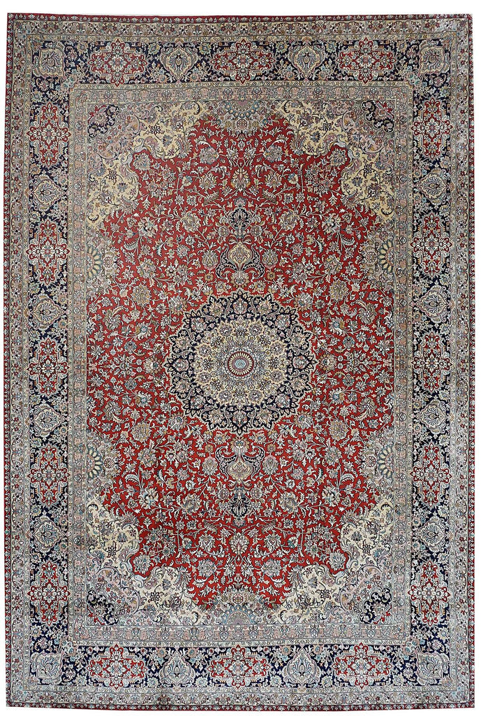 Handmade Kashmiri Silk Rug | 326 x 215 cm | 10'7" x 7' - Najaf Rugs & Textile