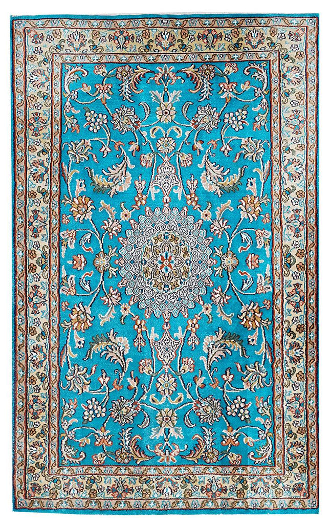Handmade Kashmiri Silk Rug | 94 x 61 cm - Najaf Rugs & Textile
