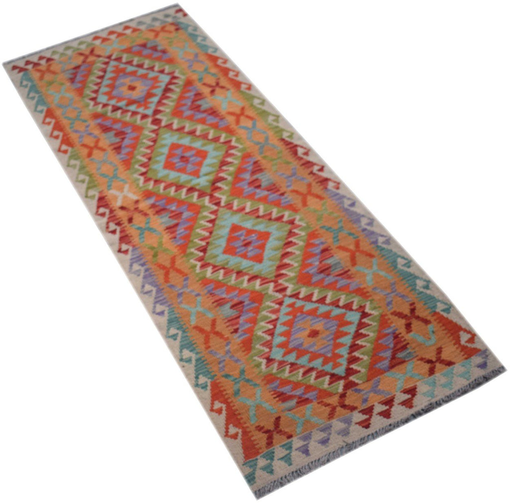 Handmade Maimana Kilim Hallway Runner | 195 x 74 cm - Najaf Rugs & Textile