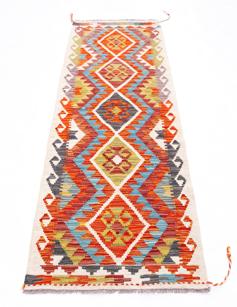 Handmade Maimana Killim Hallway Runner | 189 x 66 cm | 6'3" x 2'2" - Najaf Rugs & Textile