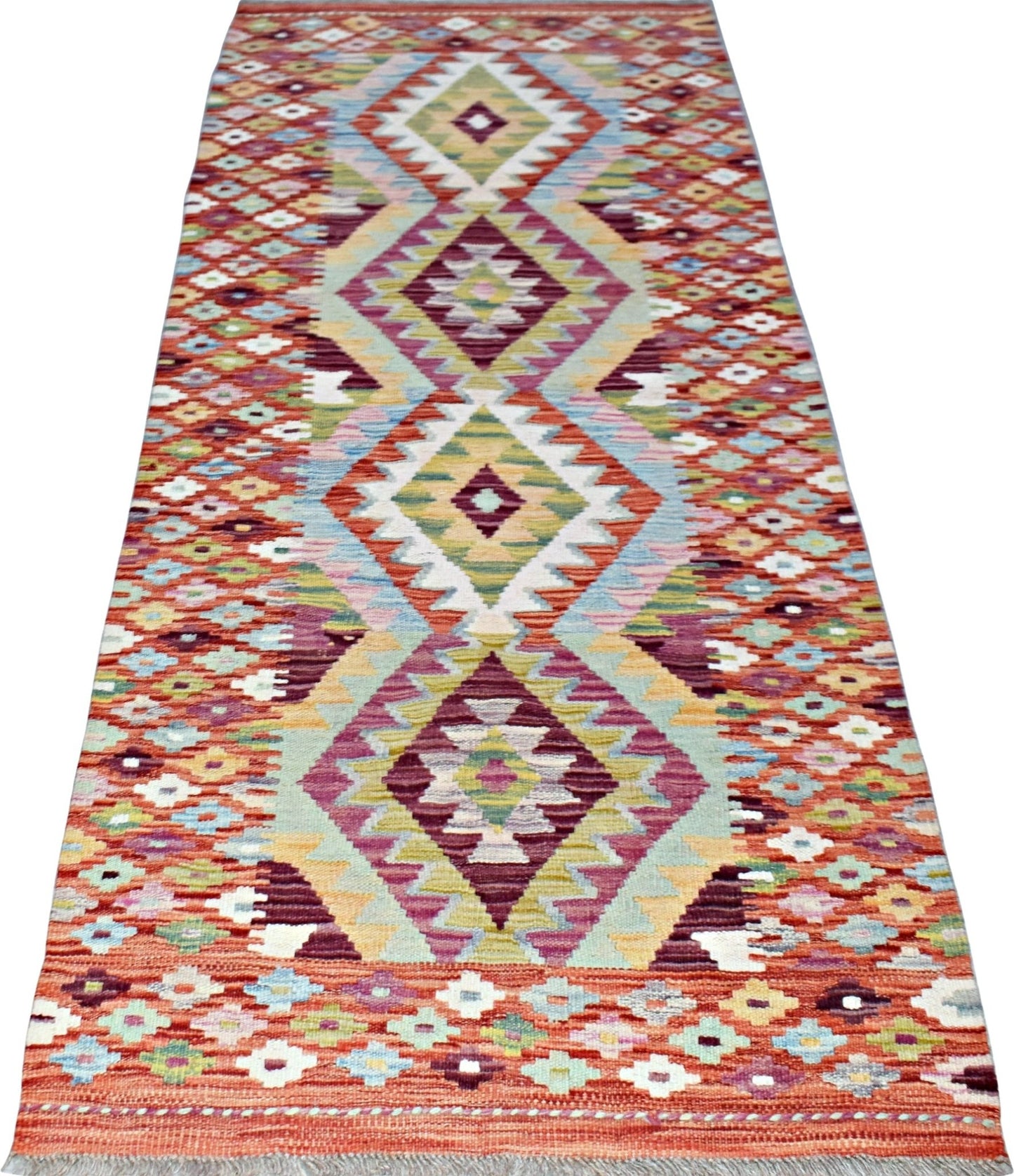 Handmade Maimana Killim Hallway Runner | 194 x 80 cm | 6'5" x 2'8" - Najaf Rugs & Textile