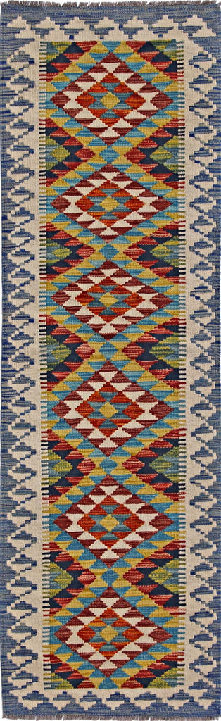 Handmade Maimana Killim Hallway Runner | 203 x 61 cm | 6'8" x 2' - Najaf Rugs & Textile