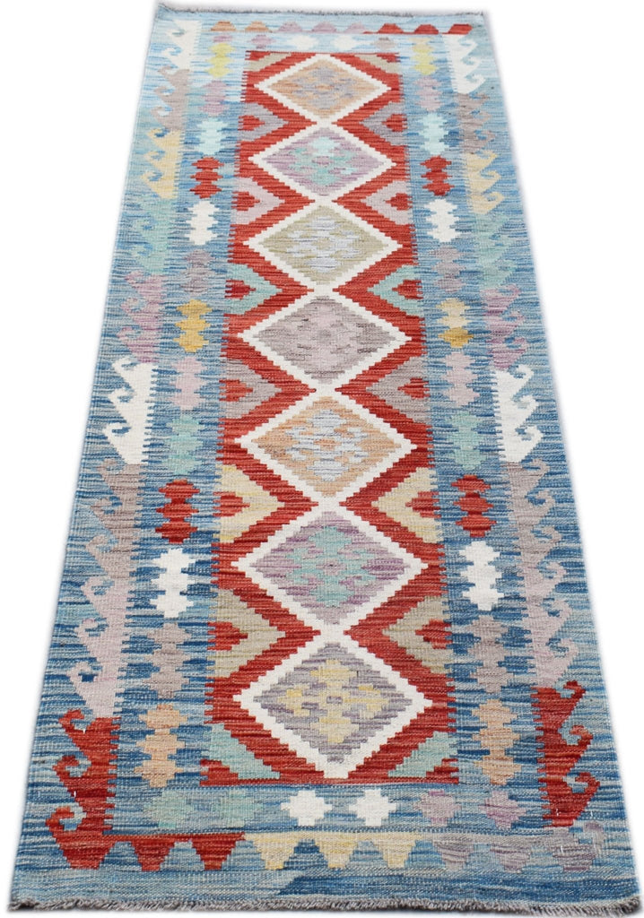 Handmade Maimana Killim Hallway Runner | 241 x 81 cm | 7'11" x 2'8" - Najaf Rugs & Textile