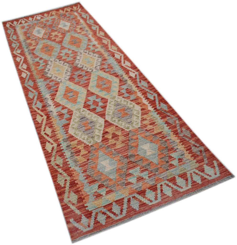 Handmade Maimana Killim Hallway Runner | 242 x 86 cm | 8' x 2'10" - Najaf Rugs & Textile