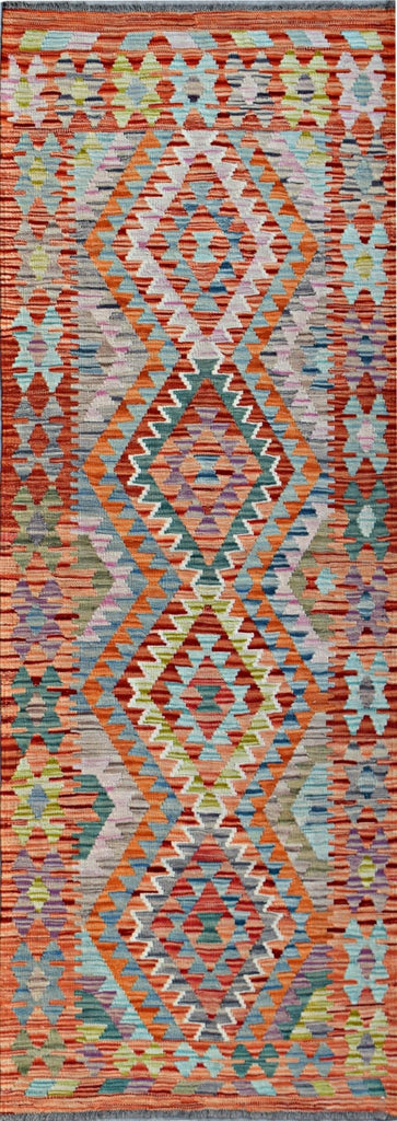 Handmade Maimana Killim Hallway Runner | 242 x 87 cm | 7'11" x 2'11" - Najaf Rugs & Textile