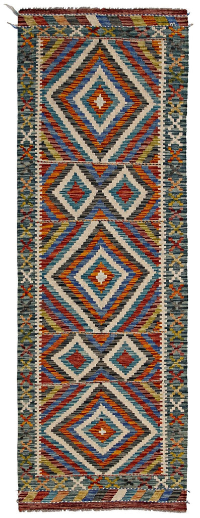 Handmade Maimana Killim Hallway Runner | 244 x 84 cm | 8' x 2'9" - Najaf Rugs & Textile