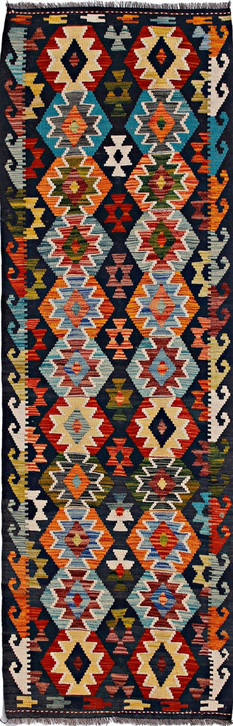 Handmade Maimana Killim Hallway Runner | 245 x 87 cm | 8'1" x 2'8" - Najaf Rugs & Textile