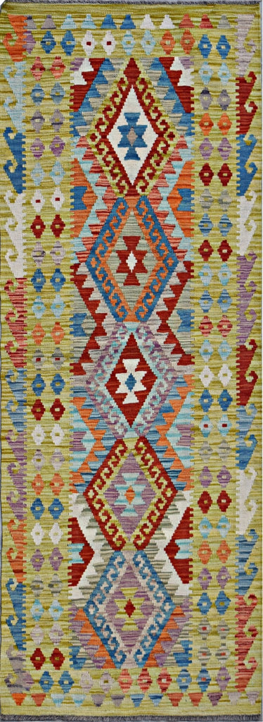 Handmade Maimana Killim Hallway Runner | 245 x 89 cm | 8' x 3' - Najaf Rugs & Textile
