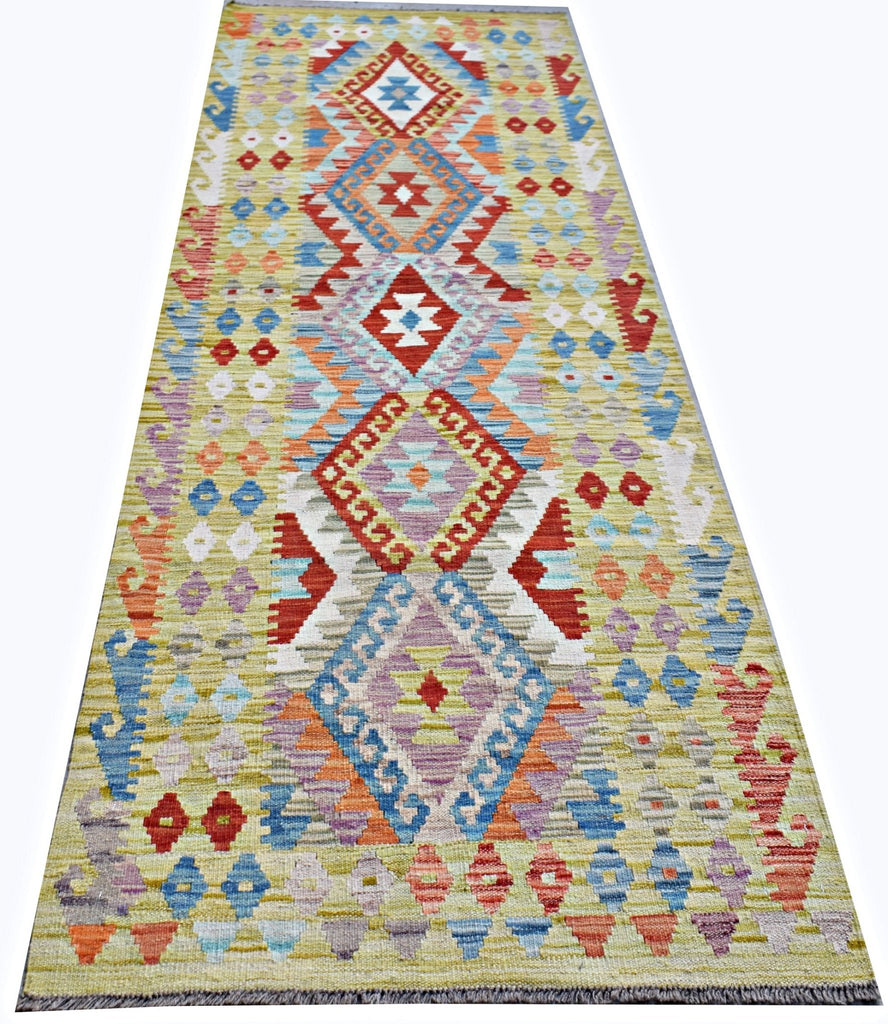 Handmade Maimana Killim Hallway Runner | 245 x 89 cm | 8' x 3' - Najaf Rugs & Textile