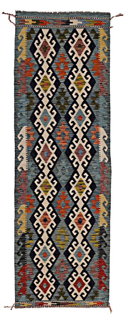 Handmade Maimana Killim Hallway Runner | 248 x 86 cm | 8'2" x 2'10" - Najaf Rugs & Textile