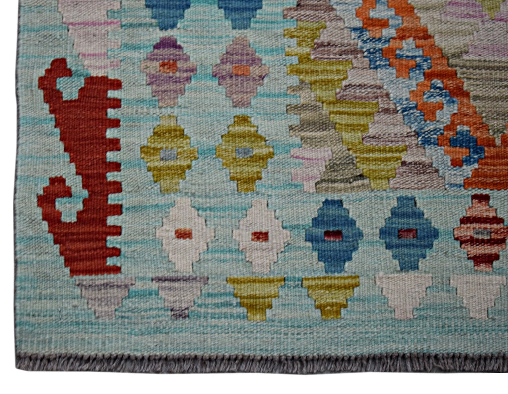 Handmade Maimana Killim Hallway Runner | 253 x 92 cm | 8'4" x 3' - Najaf Rugs & Textile