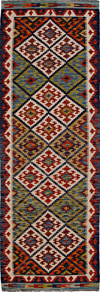 Handmade Maimana Killim Hallway Runner | 256 x 81 cm | 8'5" x 2'8" - Najaf Rugs & Textile