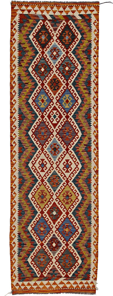 Handmade Maimana Killim Hallway Runner | 285 x 84 cm | 9'4" x 2'9" - Najaf Rugs & Textile