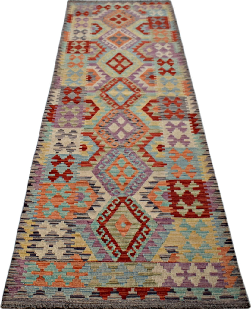 Handmade Maimana Killim Hallway Runner | 285 x 86 cm | 9'4" x 2'10" - Najaf Rugs & Textile