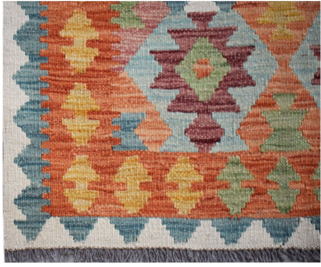 Handmade Maimana Killim Hallway Runner | 288 x 84 cm | 9'6" x 2'9" - Najaf Rugs & Textile