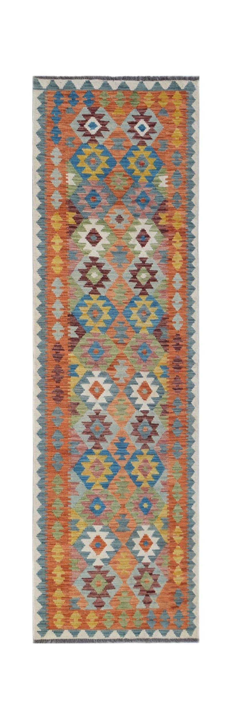 Handmade Maimana Killim Hallway Runner | 288 x 84 cm | 9'6" x 2'9" - Najaf Rugs & Textile